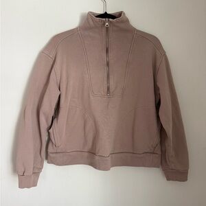 Men's Tan Half-Zip Sweater